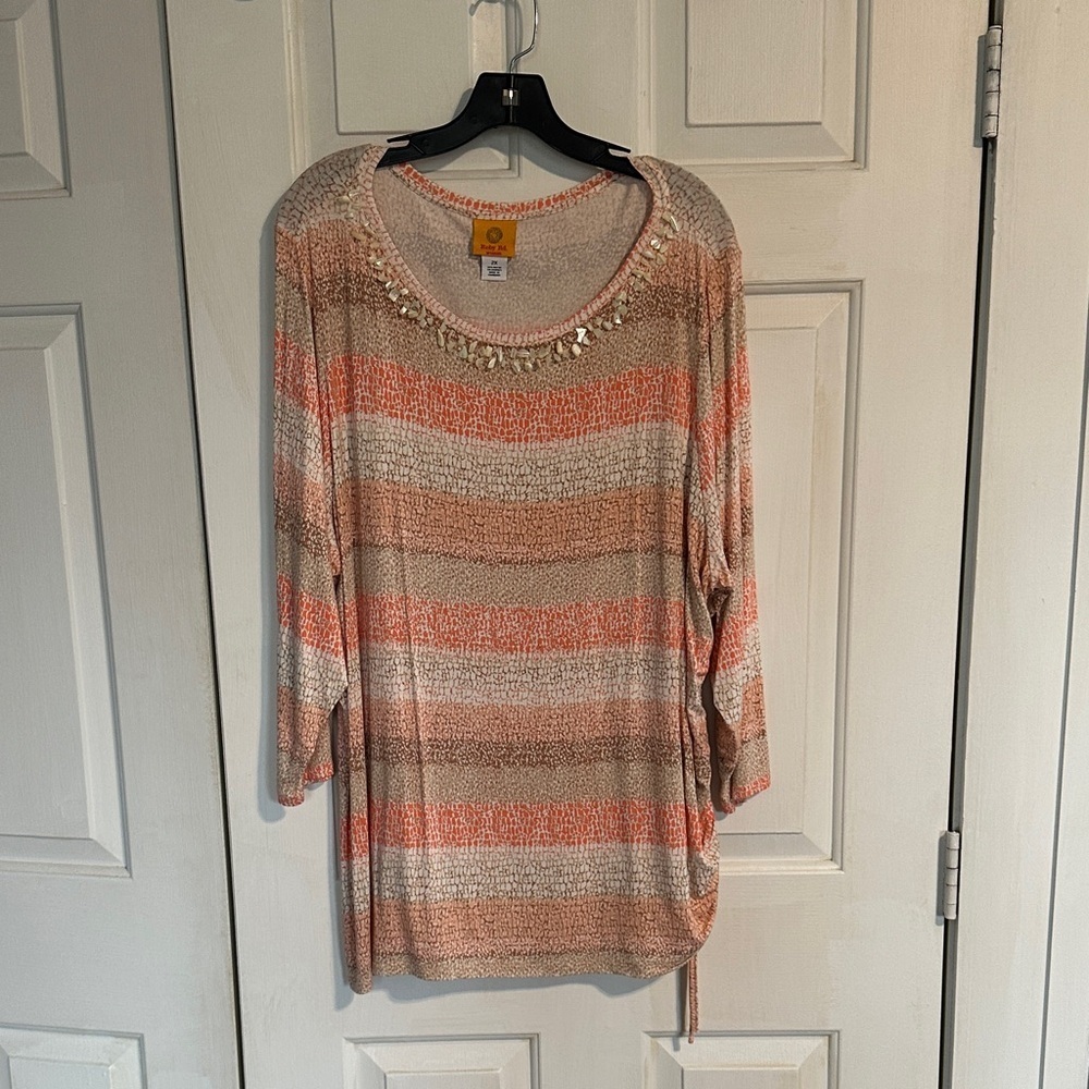 Ruby Rd. Orange and tan women’s top size 2x